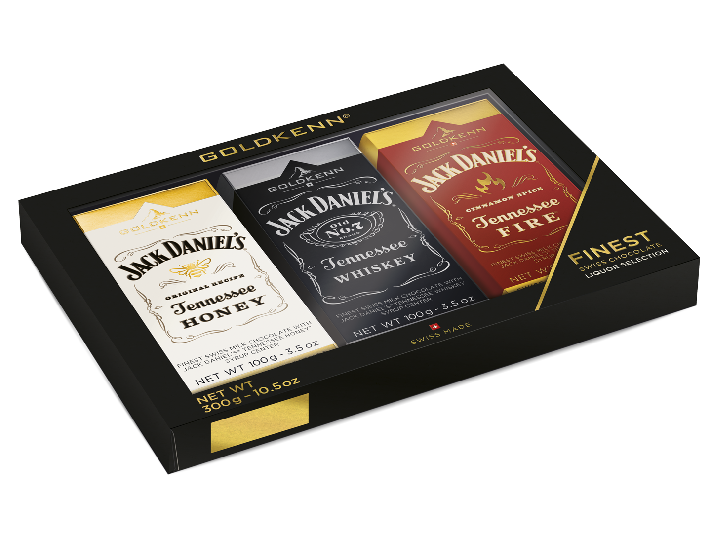 Jack Daniels Presentask, 3 x whiskeyfylld ljus 37% choklad