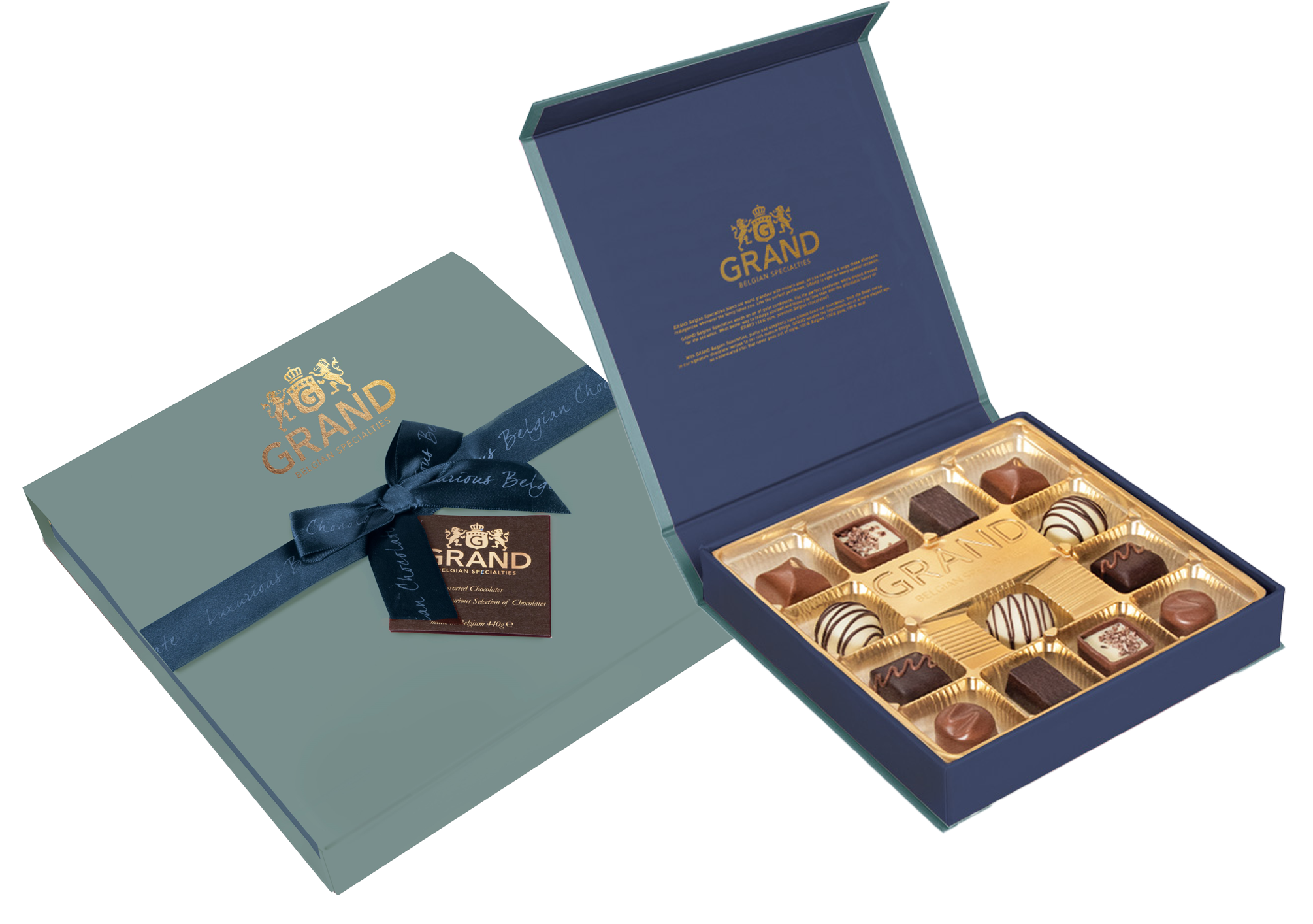 Blue Royal - Chokladpraliner i ljusblå presentask