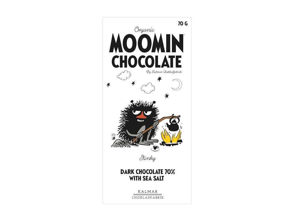 Organic Moomin Chocolate Stinky - Mörk choklad 70% med havssalt