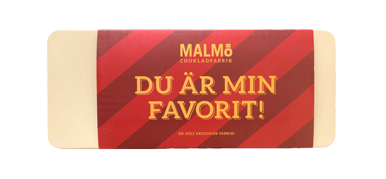 Malmö Chokladfabrik Drömchoklad med budskap 'Du är min favorit'