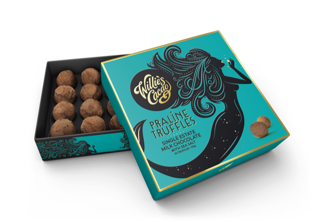 Pralinask från Willie´s Cacao - Ljus chokladtryffel