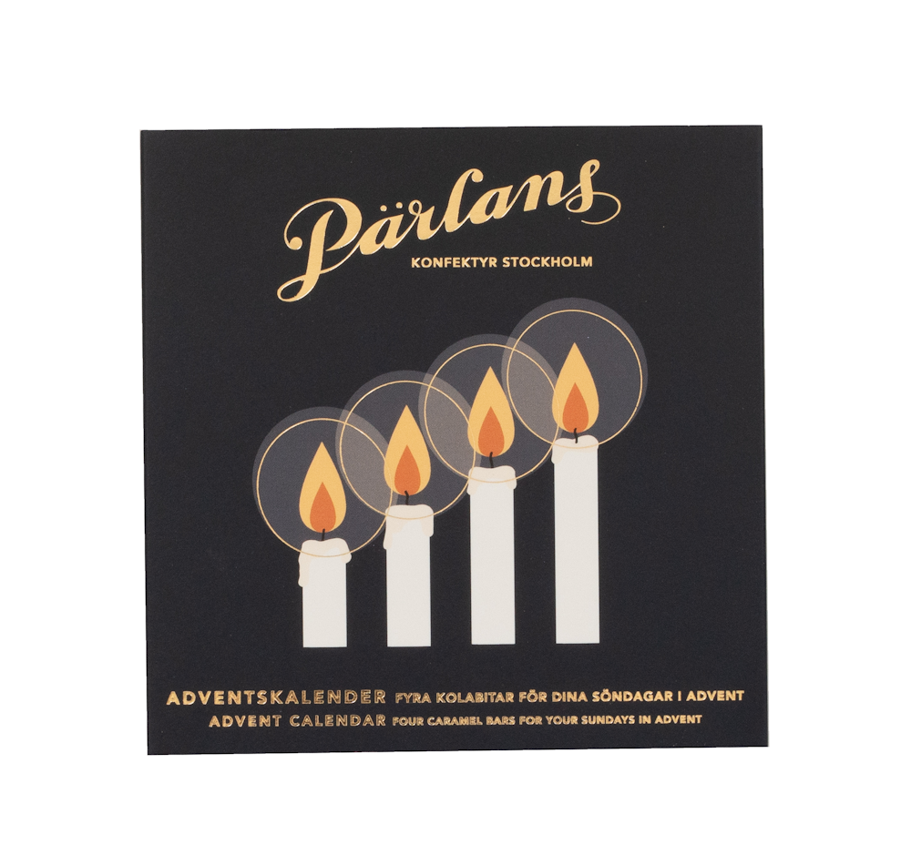 Pärlans Adventskalender med 4 kolabit i choklad